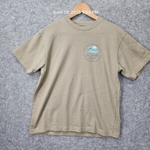 Graphic Surf T Shirt Womens Small Taupe La Jolla California Oversized Boxy 20x24